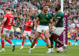 Jesse Kriel celebrates a try for South Africa against Wales during 2024 Summer Internationals
