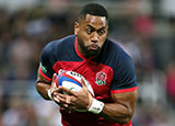 Joe Cokanasiga in action for England v Italy in World Cup warm up match