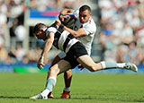 Joe Marchant in action for England v Barbarians