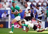 Johnny Sexton on his way to scoring a try against Romania in 2023 Rugby World Cup