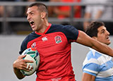 Jonny May in action for England v Argentina at World Cup