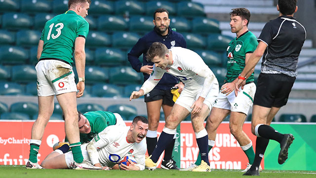 Jonny May scores a try for England v Ireland in 2020 Autumn Nations Cup