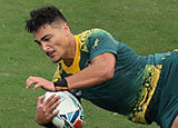 Jordan Petaia scores a try for Australia v Uruguay at World Cup