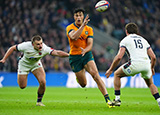 Joseph Suaalii in action for Australia against England during 2024 autumn internationals