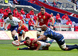 Josh Adams scores a try for Lions v Japan at Murrayfield