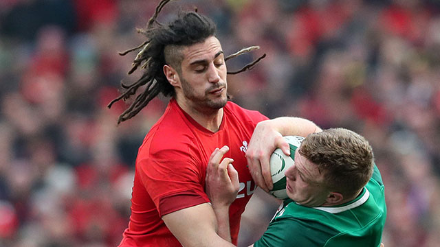 Josh Navidi in action for Wales v Ireland in 2018 Six Nations