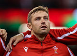 Leigh Halfpenny during anthems for Wales v England match in 2023 summer internationals