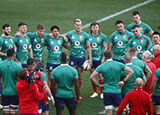 Lions gather for a talk during captain's run before 2nd Test