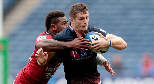 Magnus Bradbury playing for Edinburgh v Toulon