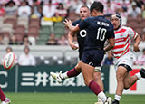 Marcus Smith kicks the ball during England match against Japan in Tokyo during 2024 summer internationals