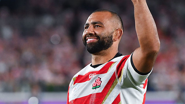 Michael Leitch celebrates Japans win over Scotland at 2019 Rugby World Cup