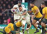 Nathan Hughes playing for England against Australia