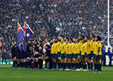 New Zealand and Australia line up during the 2015 Rugby World Cup final at Twickenham