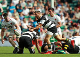 Rhys Webb in action for Barbarians against England in 2019 at Twickenham