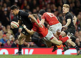 Rieko Ioane scores his second try for New Zealand against Wales