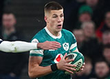 Sam Prendergast in action for Ireland v England in 2026 Six Nations