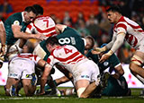 Sean Jansen scores a try for Ireland against Japan in 2026 Nations Championship