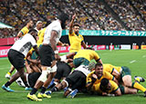 Silatolu Latu scores his second try for Australia v Fiji in World Cup