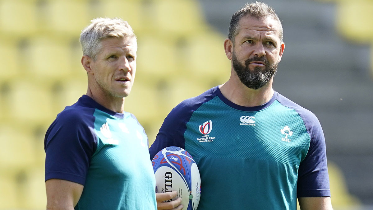 Simon Easterby and Andy Farrell at the 2023 Rugby World Cup