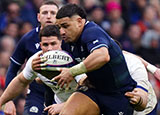 Sione Tuipulotu in action for Scotland v France during 2024 Six Nations