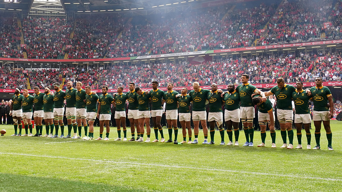 South Africa line up against Wales during 2023 Summer Internationals