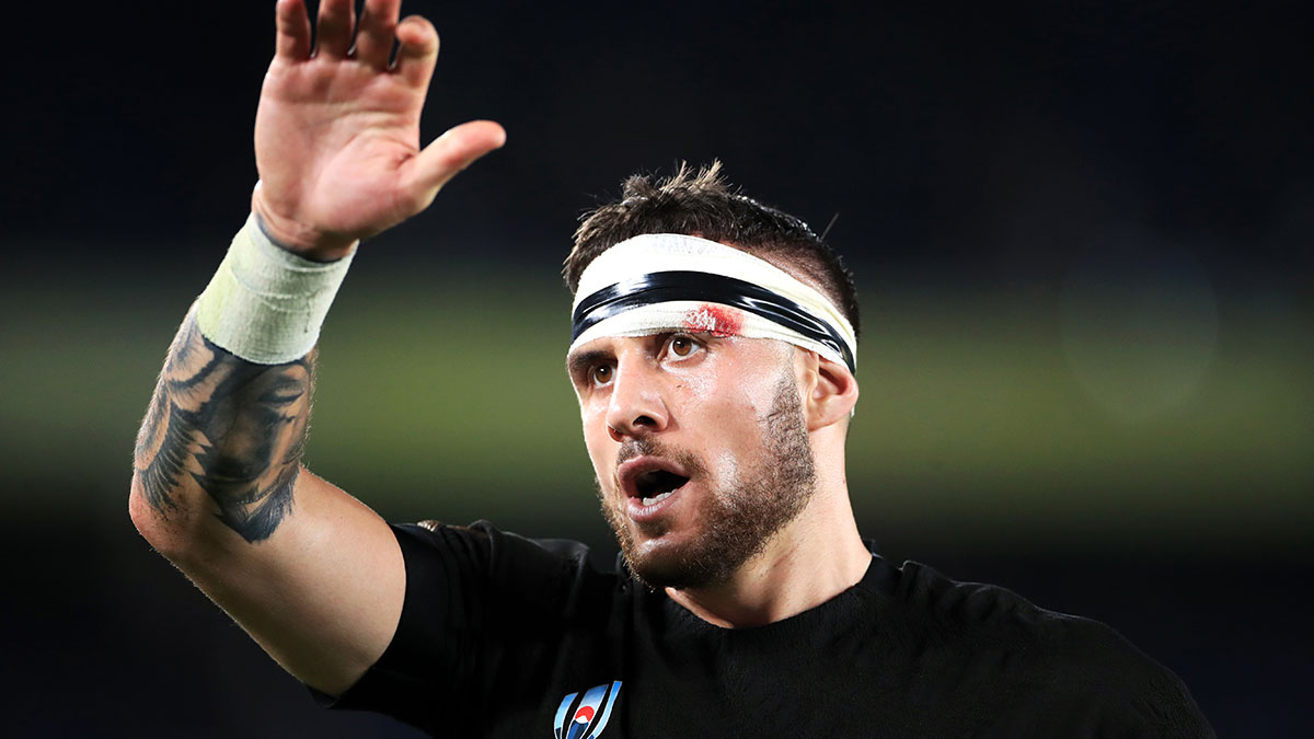 TJ Perenara in action for New Zealand at the 2019 Rugby World Cup