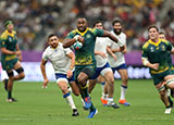 Tevita Kuridrani breaks through to score Australia's fourth try against Uruguay at World Cup