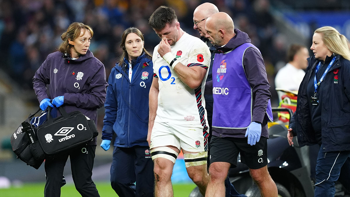 Tom Curry walks from the field in England v Australia match during 2024 autumn internationals