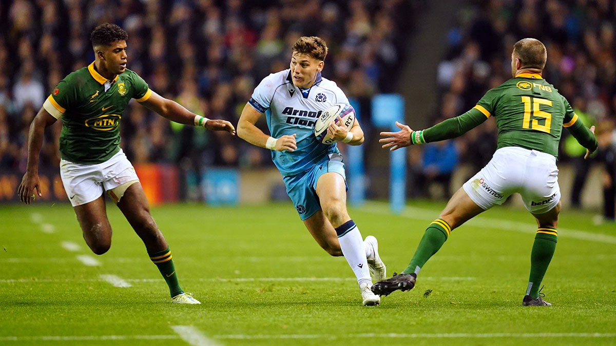 Tom Jordan in action for Scotland v South Africa during 2024 autumn internationals