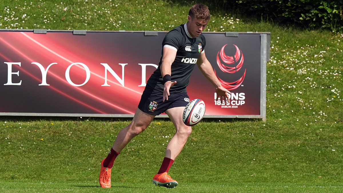 Tommy Freeman at Lions training session before 2025 Lions Tour