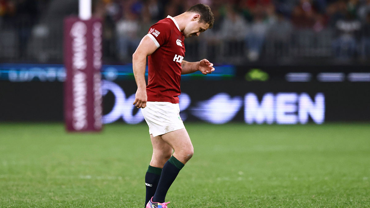 Tomos Williams injured for the Lions against Western Force during 2025 tour