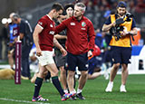 Tomos Williams walks off injured for the Lions against Western Force during 2025 tour