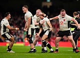 Wales players celebrate victory over Japan during 2025 Autumn Internationals