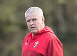 Warren Gatland coaching Wales