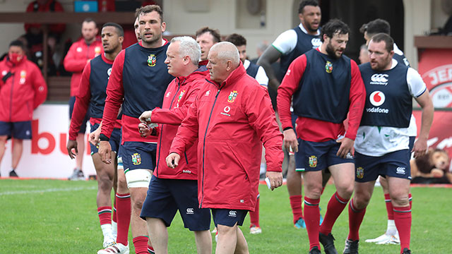 Warren Gatland leads a Lions training session