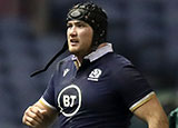 Zander Fagerson during the Scotland v Wales match in 2021 Six Nations