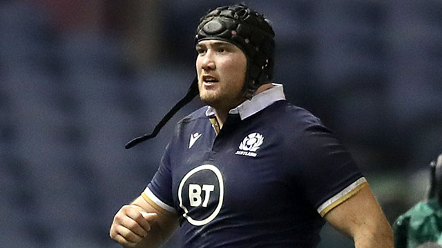 Zander Fagerson during the Scotland v Wales match in 2021 Six Nations